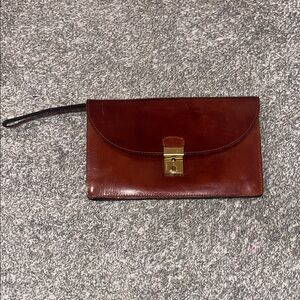 Amiiet leather Wrislet Brown Leather Men's Clutch